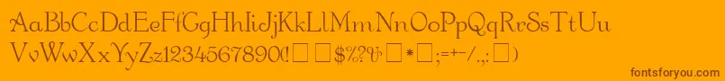 Police BauderieScriptSsi – polices brunes sur fond orange