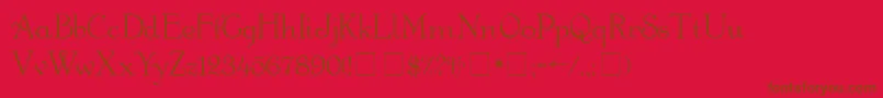 フォントBauderieScriptSsi – 赤い背景に茶色の文字