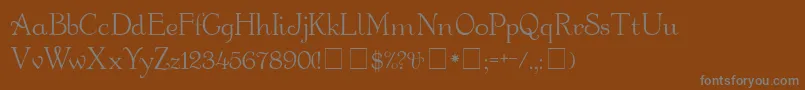 フォントBauderieScriptSsi – 茶色の背景に灰色の文字