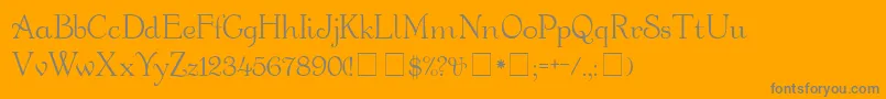 フォントBauderieScriptSsi – オレンジの背景に灰色の文字