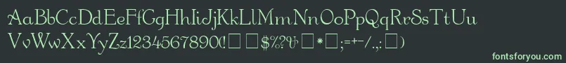 フォントBauderieScriptSsi – 黒い背景に緑の文字