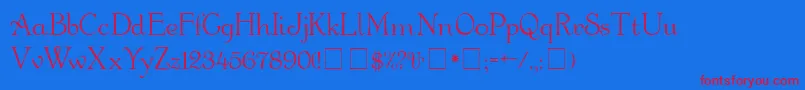 BauderieScriptSsi Font – Red Fonts on Blue Background