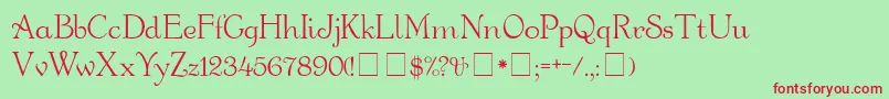 BauderieScriptSsi Font – Red Fonts on Green Background