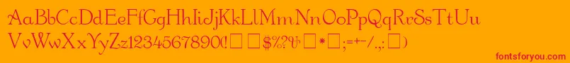 BauderieScriptSsi Font – Red Fonts on Orange Background