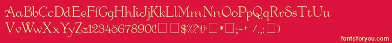 BauderieScriptSsi Font – Yellow Fonts on Red Background