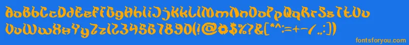 KingCobra Font – Orange Fonts on Blue Background