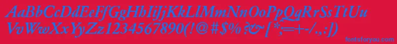 ClassicgarfeldBoldItalic Font – Blue Fonts on Red Background