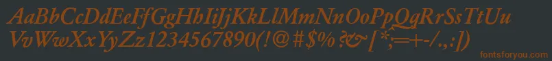 ClassicgarfeldBoldItalic Font – Brown Fonts on Black Background