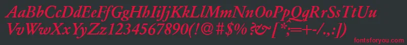 ClassicgarfeldBoldItalic Font – Red Fonts on Black Background