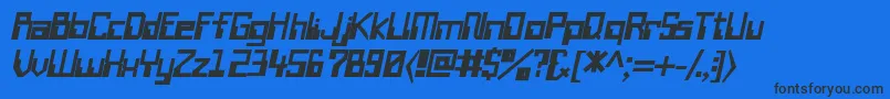 Шрифт WiretransfersskBolditalic – чёрные шрифты на синем фоне