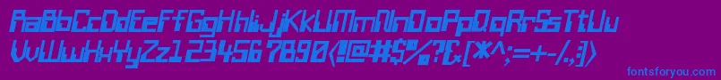 WiretransfersskBolditalic-fontti – siniset fontit violetilla taustalla