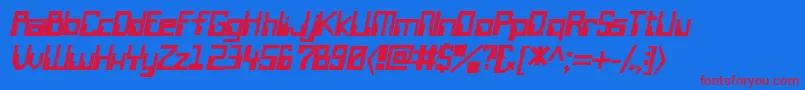 WiretransfersskBolditalic Font – Red Fonts on Blue Background