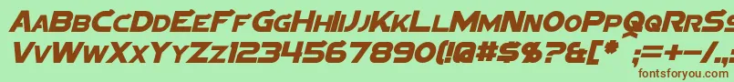 Fonte SigmaFiveItalic – fontes marrons em um fundo verde