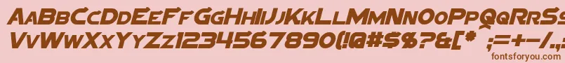 Fonte SigmaFiveItalic – fontes marrons em um fundo rosa