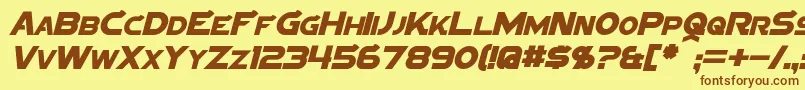 Fonte SigmaFiveItalic – fontes marrons em um fundo amarelo