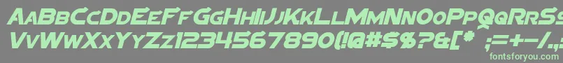 SigmaFiveItalic Font – Green Fonts on Gray Background