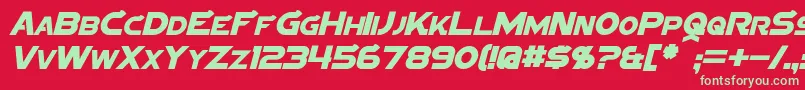 Fonte SigmaFiveItalic – fontes verdes em um fundo vermelho