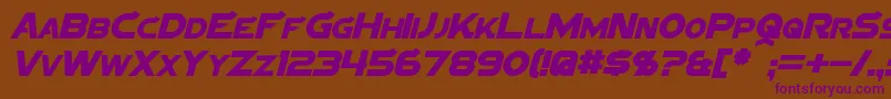 SigmaFiveItalic Font – Purple Fonts on Brown Background