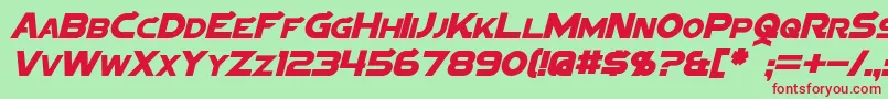 SigmaFiveItalic Font – Red Fonts on Green Background