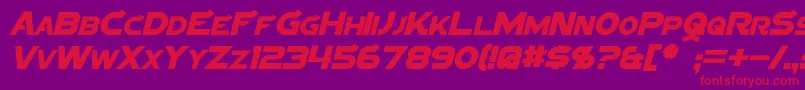 Weitere Informationen zur SigmaFiveItalic-Schriftart SigmaFiveItalic-Schriftart – Rote Schriften auf violettem Hintergrund