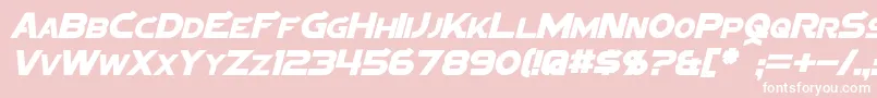 Fonte SigmaFiveItalic – fontes brancas em um fundo rosa