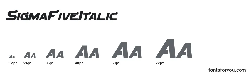 Размеры шрифта SigmaFiveItalic