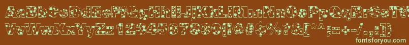 CowSpotsRegular Font – Green Fonts on Brown Background