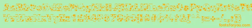 CowSpotsRegular Font – Orange Fonts on Green Background