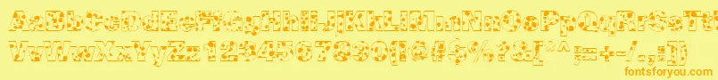 CowSpotsRegular Font – Orange Fonts on Yellow Background