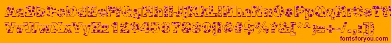 CowSpotsRegular Font – Purple Fonts on Orange Background