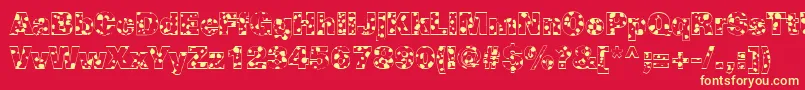 CowSpotsRegular Font – Yellow Fonts on Red Background