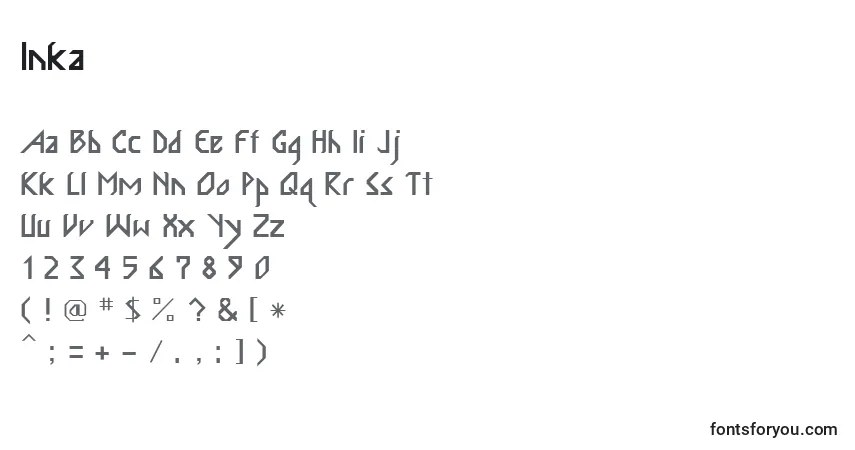 Inka Font – alphabet, numbers, special characters