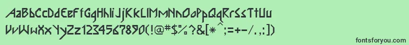 フォントInka – 緑の背景に黒い文字