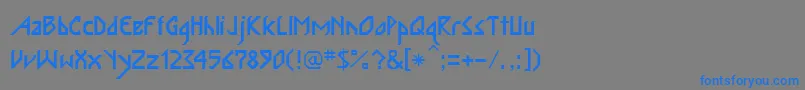 フォントInka – 灰色の背景に青い文字