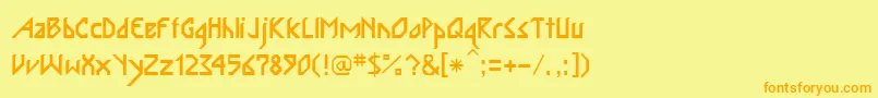 Inka Font – Orange Fonts on Yellow Background