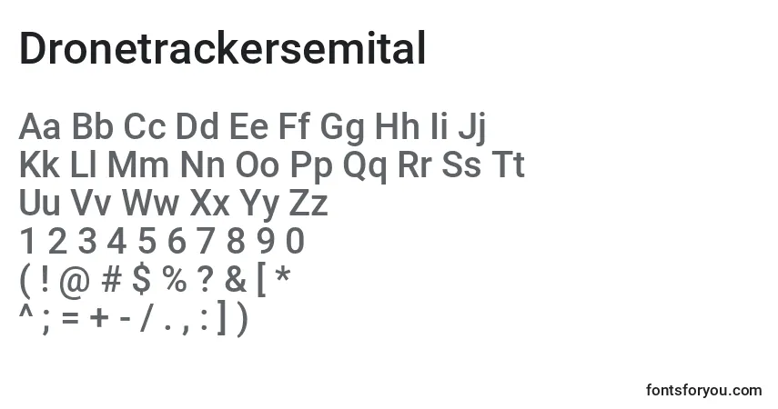 Schriftart Dronetrackersemital – Alphabet, Zahlen, spezielle Symbole