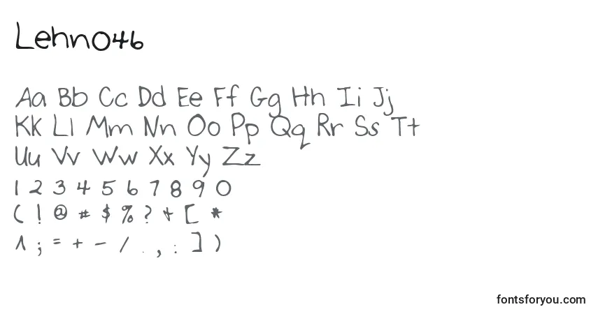 A fonte Lehn046 – alfabeto, números, caracteres especiais