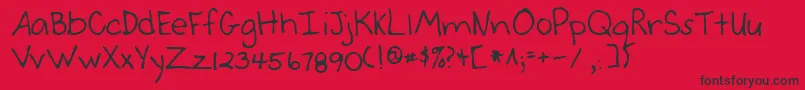 Lehn046-Schriftart – Schwarze Schriften auf rotem Hintergrund