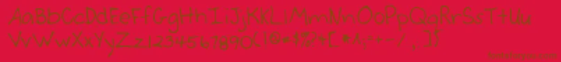 Lehn046 Font – Brown Fonts on Red Background