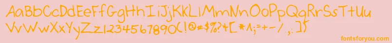 Lehn046-Schriftart – Orangefarbene Schriften auf rosa Hintergrund