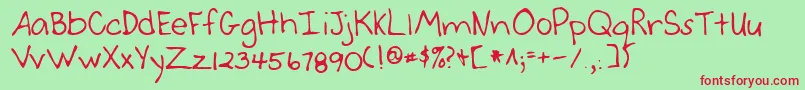 Lehn046 Font – Red Fonts on Green Background