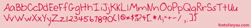 Lehn046 Font – Red Fonts on Pink Background