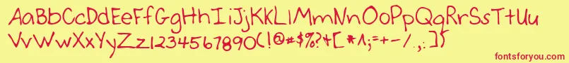 Lehn046 Font – Red Fonts on Yellow Background