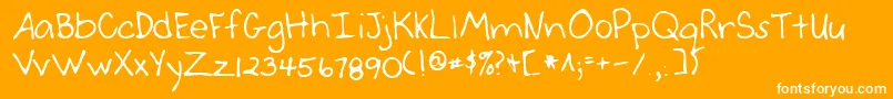 Lehn046-Schriftart – Weiße Schriften auf orangefarbenem Hintergrund