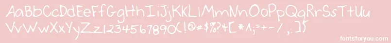 Lehn046-Schriftart – Weiße Schriften auf rosa Hintergrund