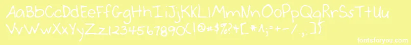 Lehn046-Schriftart – Weiße Schriften auf gelbem Hintergrund