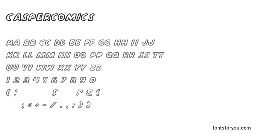 Fuente CasperComics - alfabeto, números, caracteres especiales