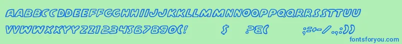 Więcej informacji o czcionce CasperComics Czcionka CasperComics – niebieskie czcionki na zielonym tle