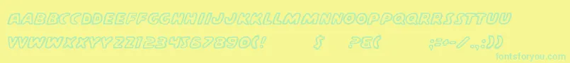 CasperComics-fontti – vihreät fontit keltaisella taustalla
