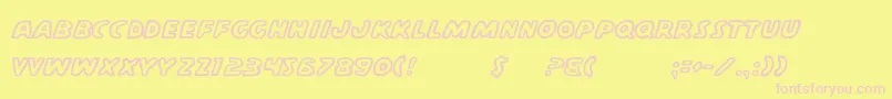CasperComics-fontti – vaaleanpunaiset fontit keltaisella taustalla